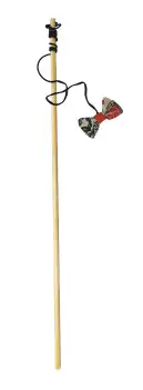 Купить zooexpress игрушка для кошек удочка экоline деревянная с бантом льняным