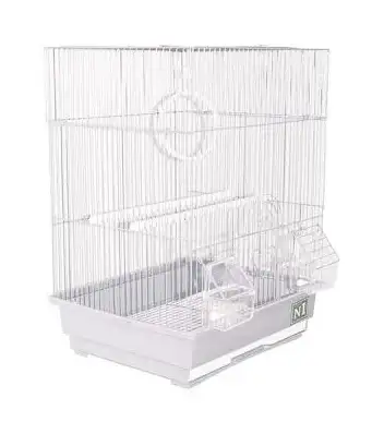 Купить №1 клетка для птиц прямоугольная, укомплектованная, белая