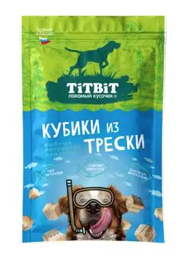 TiTBiT лакомство для собак кубики из трески