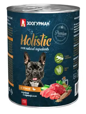 Зоогурман консервы для собак "Holistic" с уткой, индейкой и картофелем