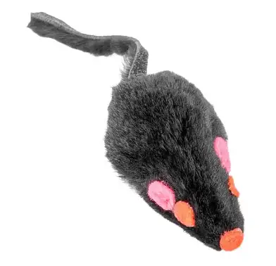 Уют игрушка для кошек мышь-погремушка , натуральный кроличий мех