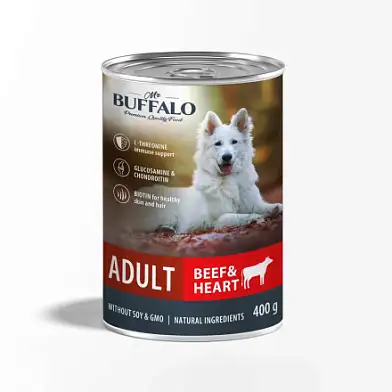 Mr.Buffalo консервы для собак с говядиной и сердцем