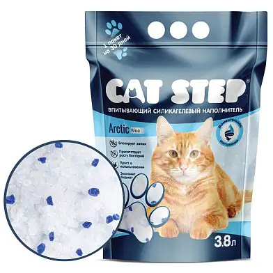 Cat Step Arctic Blue наполнитель для кошек впитывающий силикагелевый
